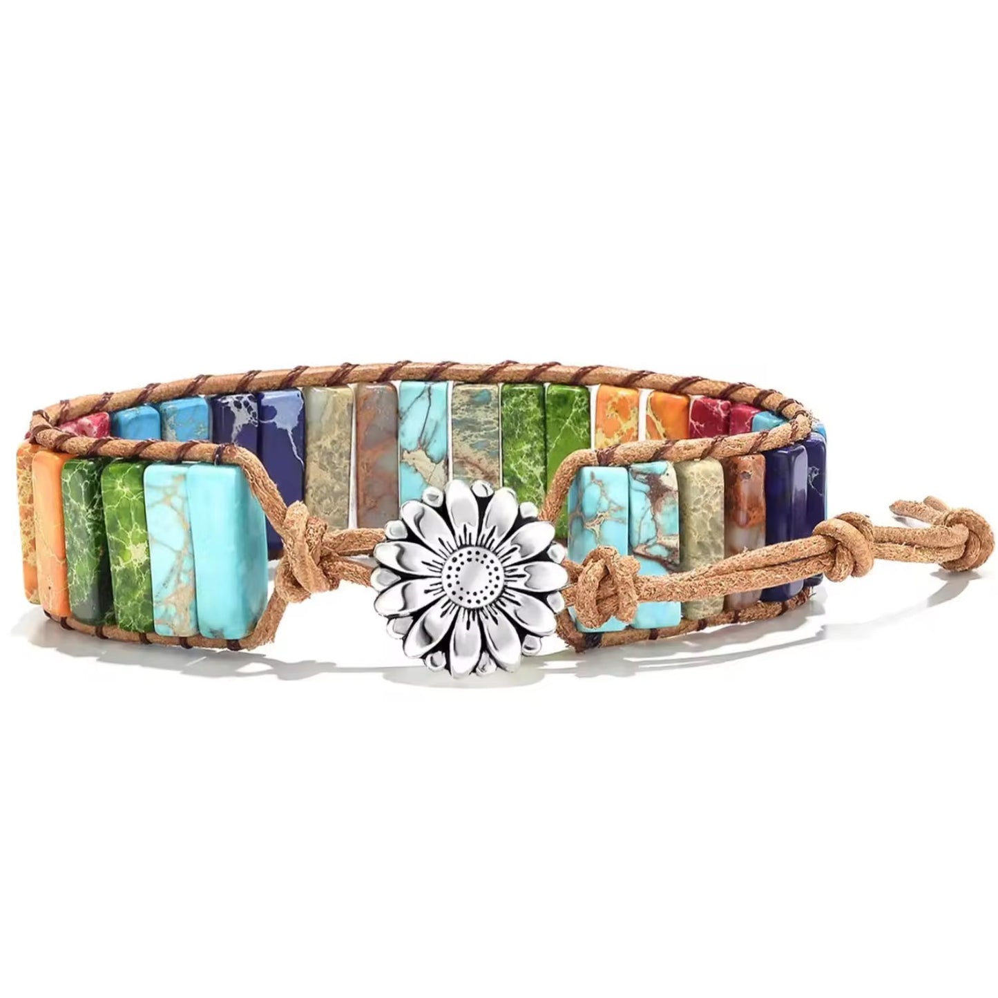 Real gemstone beaded bracelet