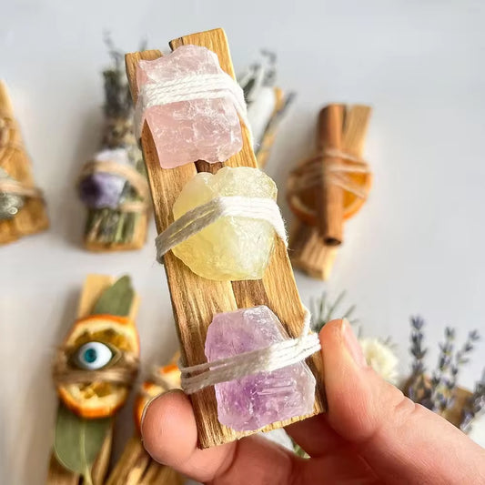 Raw gemstone crystal palo santo