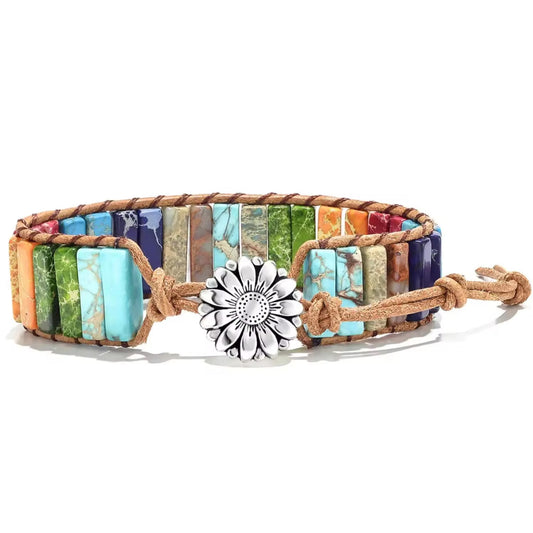Real gemstone beaded bracelet