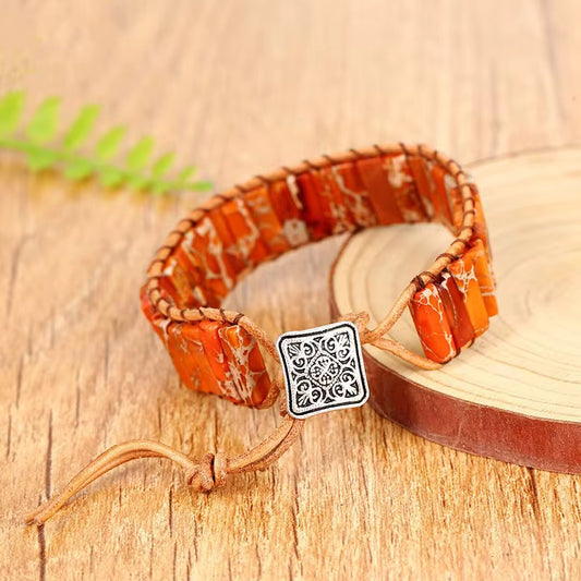 Real gemstone beaded bracelet